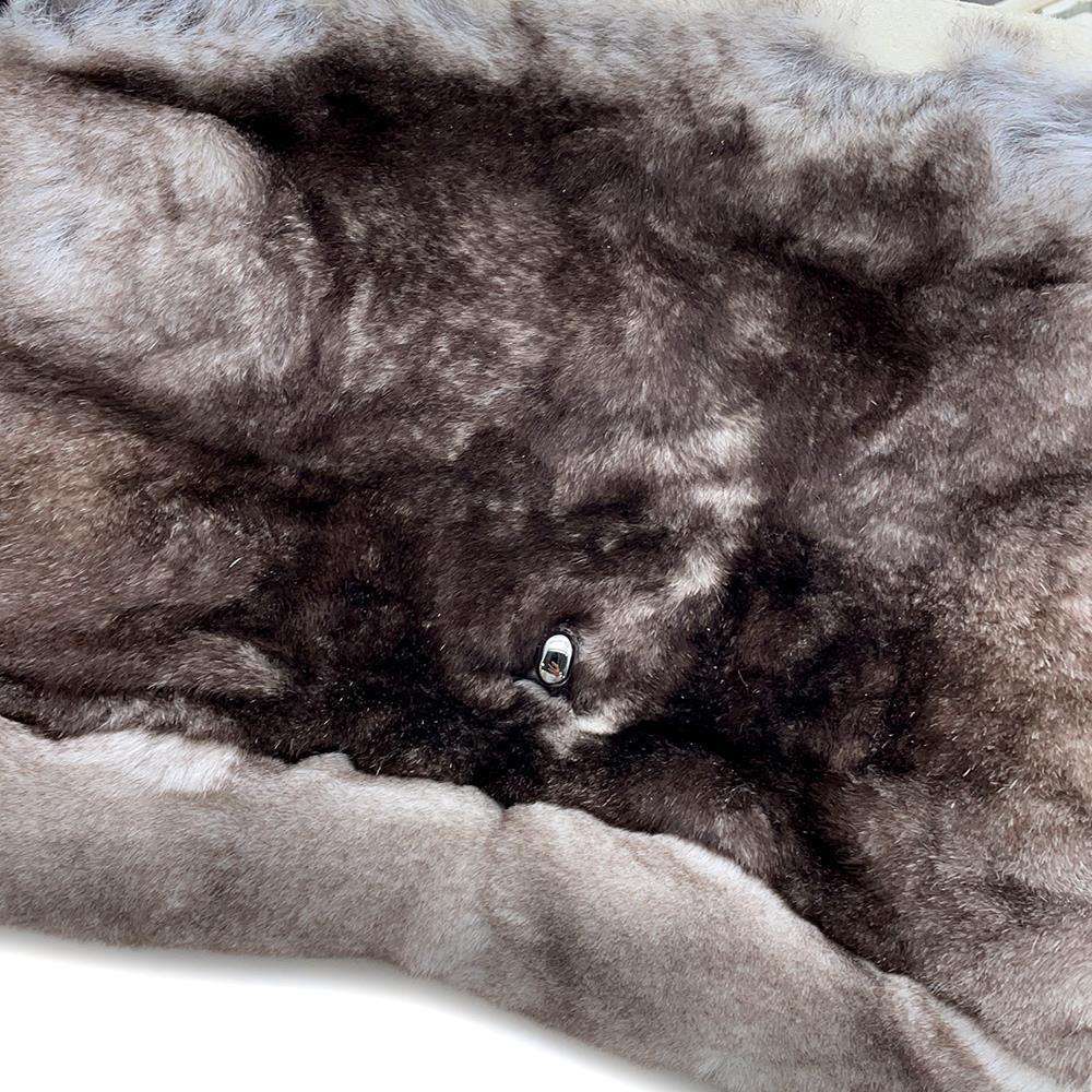 CHANEL Chain Shoulder Bag Coco Mark Lapin Fur Bag White - Picture 10 of 14